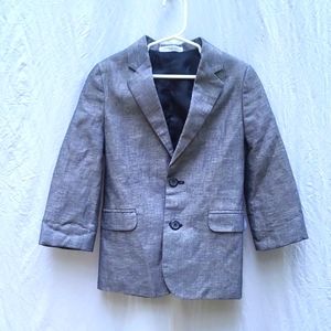 Boy's navy textured blazer, 2 button, sz 7, Church or Wedding